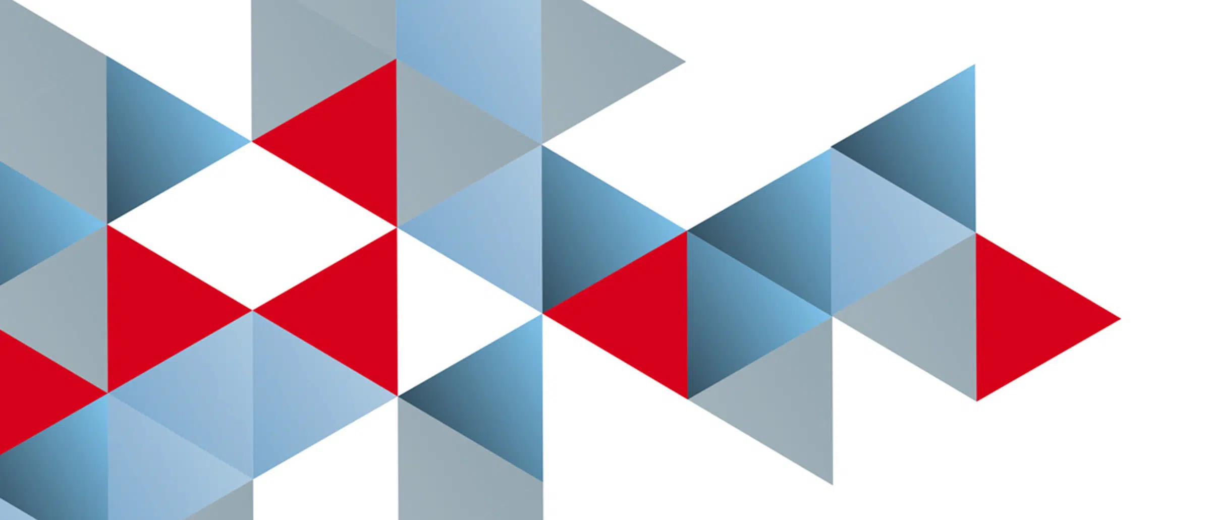 Abstract blue, grey and blue triangle patterns on a white background